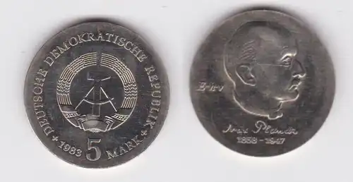 DDR Gedenk Münze 5 Mark Max Planck 1983 Stempelglanz (163862)