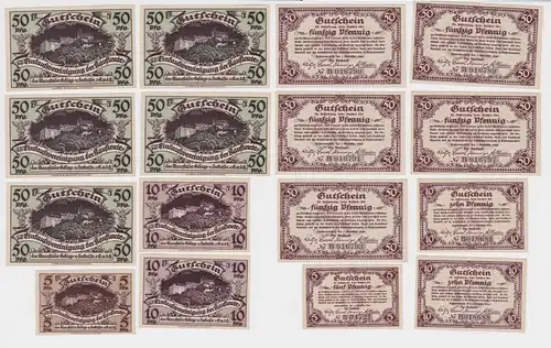 8 Banknoten Notgeld Einkaufsvereinigung Klostermansfeld 1920 (161842)