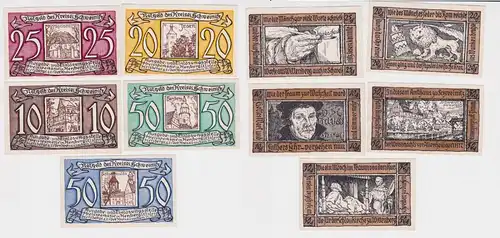 5 Banknoten Notgeld Kreis Sparkasse Schweinitz Herzberg a.E. 1921 (165905)