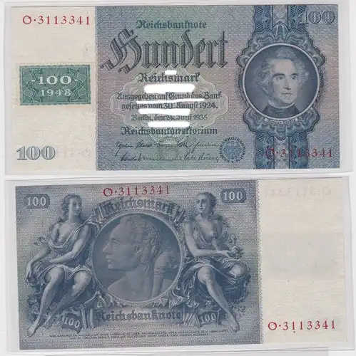 100 Mark Banknote DDR Deutsche Notenbank 1948 Kuponausgabe Ro.Nr.338a (165507)