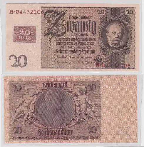 20 Mark Banknote DDR Deutsche Notenbank 1948 Kuponausgabe Ro.Nr.335c (165277)