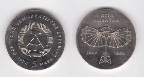 DDR Gedenk Münze 5 Mark Otto Lilienthal 1973 (162510)