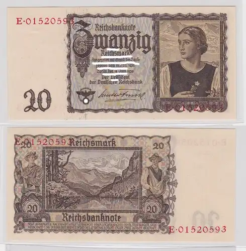 20 Mark Banknote Berlin 16.6.1939 Rosenberg 55 Tirolerschein (165489)