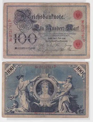 100 Mark Reichsbanknoten Deutsches Reich 1.Juli 1898 (165213)