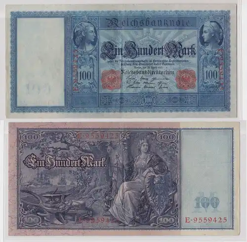 100 Mark Banknote 21.4.1910 Deutschland Rosenberg 44b Flottenhunderter (165501)