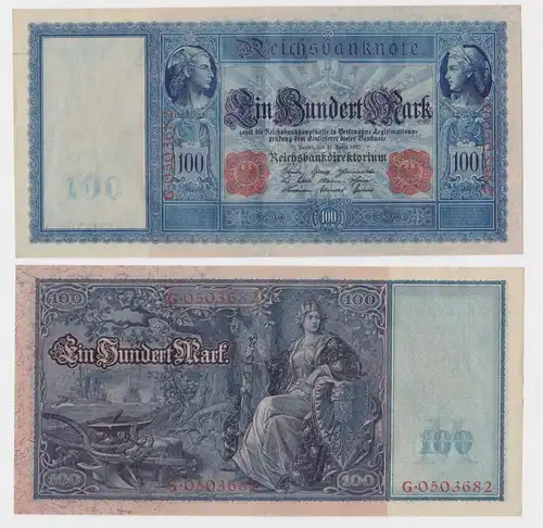 100 Mark Banknote 21.4.1910 Deutschland Rosenberg 44b Flottenhunderter (165792)
