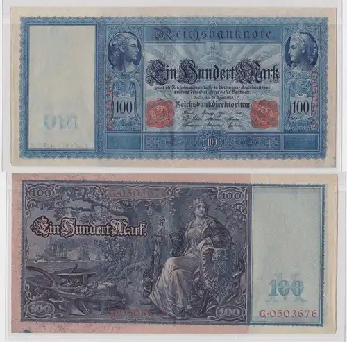 100 Mark Banknote 21.4.1910 Deutschland Rosenberg 44b Flottenhunderter (165603)