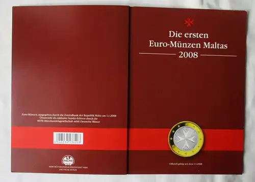Malta Euro Kursmünzensatz KMS Die ersten Euro-Münzen Maltas 2008 Folder (165172)
