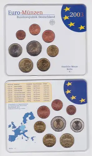 BRD KMS Kursmünzensatz Umlaufmünzenserie 2003 - A - Münze Berlin Stgl. (162170)