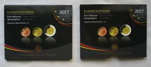 BRD Euro Kursmünzenserie D (KMS) 2017 PP / Prägebuchstabe "A" (Berlin) (163319)