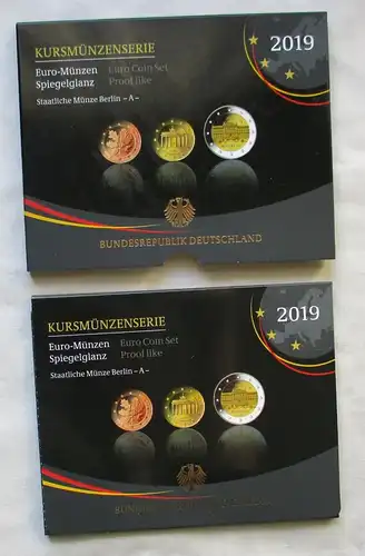 BRD Euro Kursmünzenserie D (KMS) 2019 PP / Prägebuchstabe "A" (Berlin) (160080)