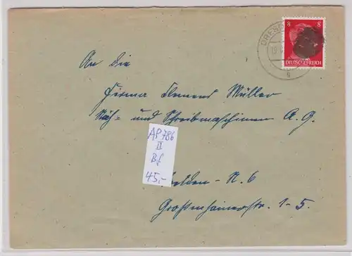 49033 Brief sächsische Schwärzung SBZ Bundesland Sachsen OPD Dresden 1945