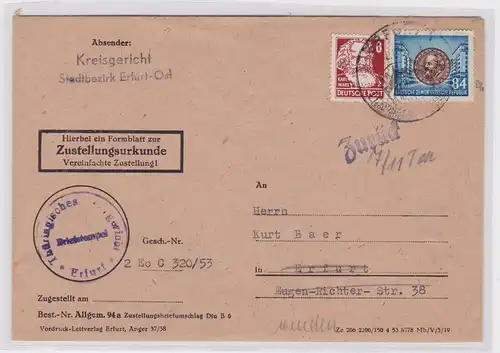 03181 DDR Brief Thüringisches Kreisgericht Erfurt Stadtbezirk Erfurt-Ost Zurück
