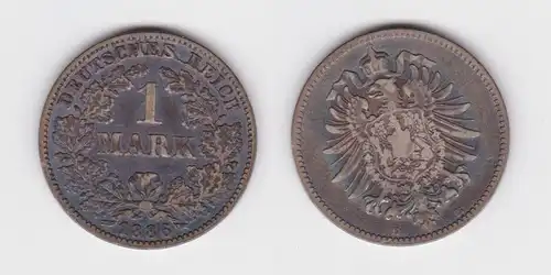 1 Mark Silber Münze Kaiserreich 1886 E alter Adler (163187)