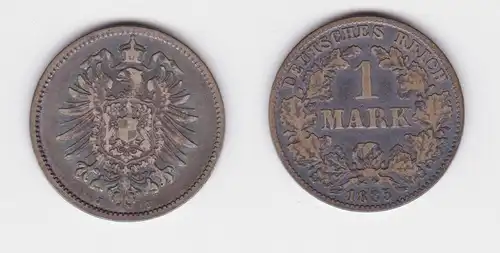 1 Mark Silber Münze Deutschland Kaiserreich 1885 J Jäger Nr.9 (160432)
