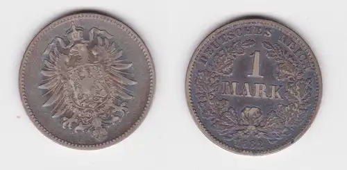 1 Mark Silber Münze Deutschland Kaiserreich 1882 G Jäger Nr.9 (164640)