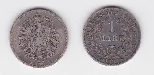 1 Mark Silber Münze Deutschland Kaiserreich 1881 E Jäger Nr.9 (164024)