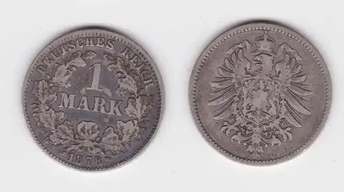 1 Mark Silber Münze Deutschland Kaiserreich 1878 J Jäger Nr.9 (162058)