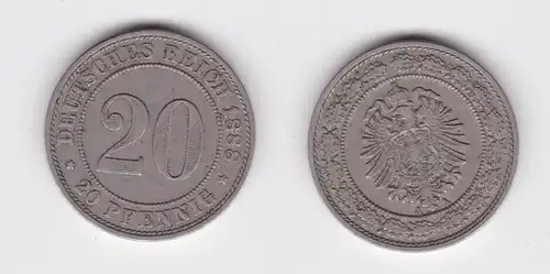 20 Pfennig Nickel Münze Kaiserreich 1888 A, Jäger 9 ss (162184)