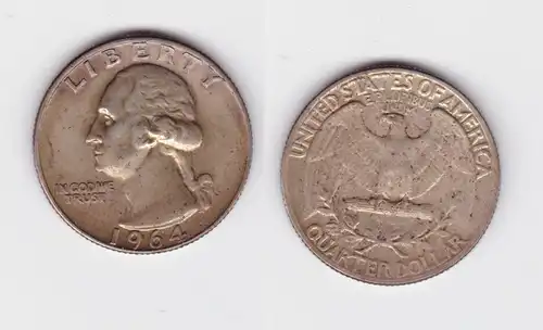 1/4 Dollar Silber Münze USA 1964 ss (162749)