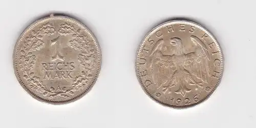 1 Reichsmark Silber Münze Weimarer Republik 1926 A ss+ (165352)