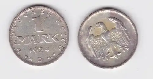 1 Reichsmark Silber Münze Weimarer Republik 1924 D ss (160175)