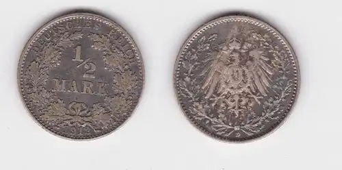 1/2 Mark Silber Münze Deutsches Reich 1912 D f.vz (162547)