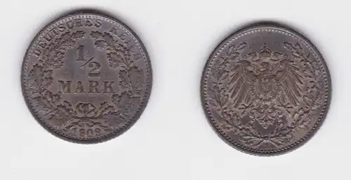 1/2 Mark Silber Münze Kaiserreich 1909 E, Jäger 16 (162637)