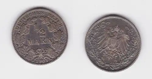 1/2 Mark Silber Münze Deutsches Reich 1907 J  (163314)