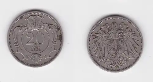 20 Heller Kupfer-Nickel Münze Österreich 1894 (165557)