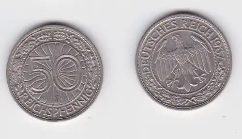 50 Pfennig Nickel Münze 1937 F f.vz (160255)