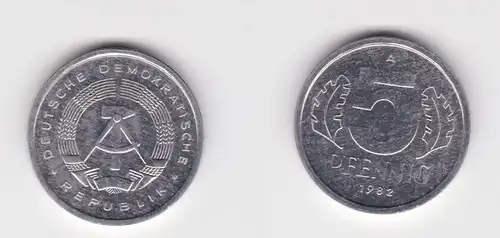 5 Pfennig Aluminium Münze DDR 1982 Stempelglanz (155630)