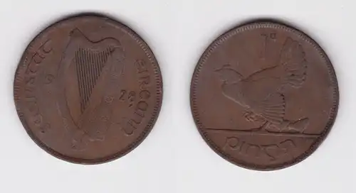 1 Pingin Bronze Münze Irland 1928 (142044)