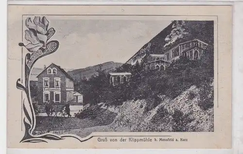 904214 Ak Gruß von der Klippmühle bei Mansfeld am Harz 1919