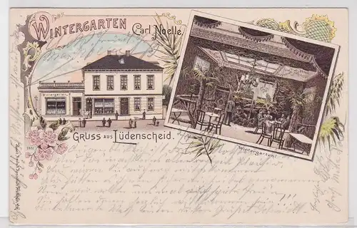 69958 Ak Lithographie Gruß aus Lüdenscheid Wintergarten Carl Noelle 1899