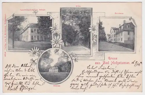 99902 Ak Gruß aus Bad Hofgeismar Landwirtschaftliche Schule usw. 1902