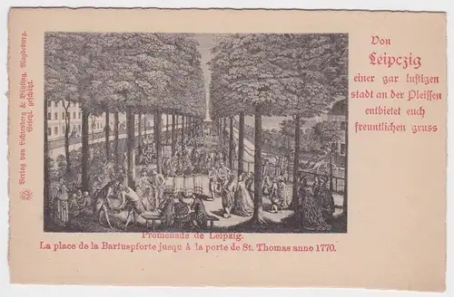 02620 Ak Grüsse aus Leipzig von der Promenade, Stadt an der Pleisse um 1900