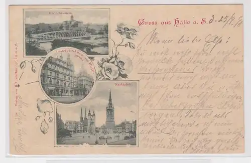 900694 Mehrbild Ak Gruß aus Halle an der Saale Grand Hotel Bode 1898
