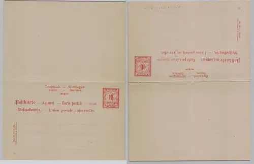 72192 GS Postkarte mit Antwort P54/02 Bayern 10/10 Pfennig um 1901