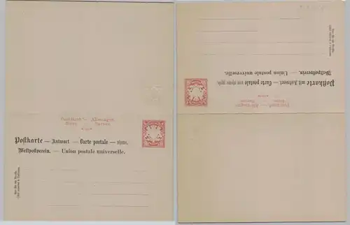 13695 GS Postkarte mit Antwort P24 I w Bayern 10/10 Pfennig um 1884