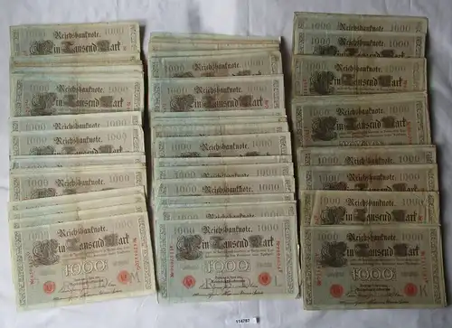 Sammlung 100x  1000 Reichsmark Banknoten 21.4.1910 Rosenberg 45 (114787)