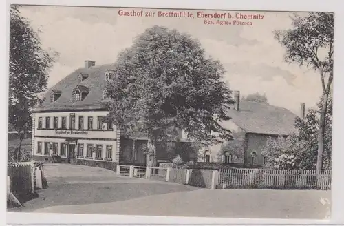 900388 Feldpost Ak Ebersdorf bei Chemnitz Gasthof zur Brettmühle 1915