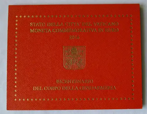 Vatikan 2 Euro 2016 200 Jahre Gendarmeriekorps Blister/Folder Stgl.(158209)