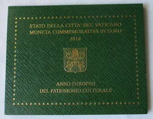 Vatikan 2 Euro 2018 Europäisches Jahr d. Kulturerbe Blister/Folder Stgl.(158208)