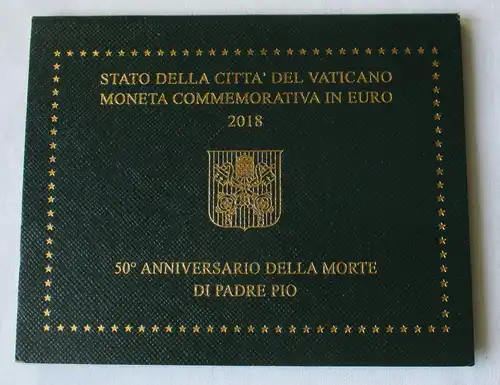 Vatikan 2 Euro 2018 50. Todestag von Padre Pio Blister/Folder Stgl.(158750)