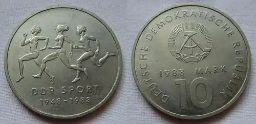 DDR Gedenk Münze 10 Mark 40 Jahre DDR Sport 1988 (124937)