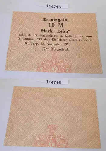 10 Mark Banknote Notgeld Stadt Kolberg 12.November 1918 (114716)