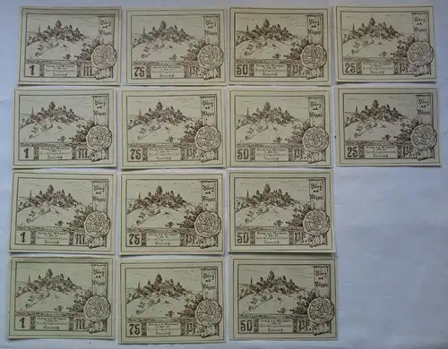 14 Banknoten Notgeld Bürgermeister Burg an der Wupper 1.12.1921 (114187)