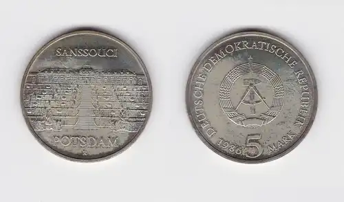 DDR Gedenk Münze 5 Mark Potsdam Sanssouci 1986 vorzüglich plus (148529)