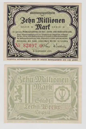 10 Millionen Mark Banknoten städtische technische Werke Leipzig 1923 (137398)